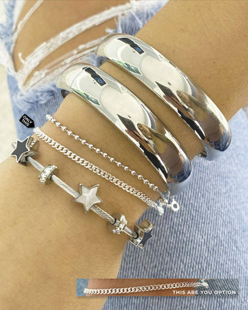 Rhodium Plated Chain Bracelet-Bracelets-NEW WEI