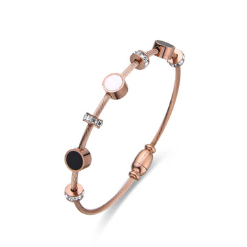 Rose Gold Bracelet with Zirconia-Bracelets-NEW WEI