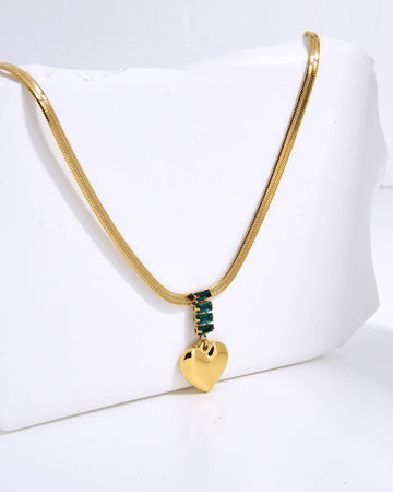 Stainless Steel Heart Pendant Necklace-Necklaces-kKT