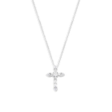 Sterling Silver Necklace Cross Zirconia Pendant-Necklaces-GULI GULI