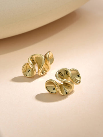 Unique Design Earrings in Cooper with 18k Gold Plating-Earrings-ZIRCONIA