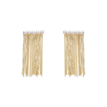 Waterfall Stud Earrings in 18k Gold Plated 925 Sterling Silver : Unique fashion-Earrings-GULI GULI
