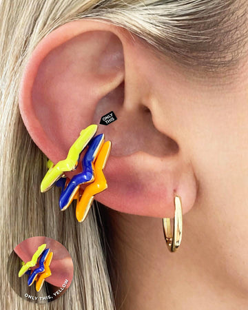 Yellow Star Ear Cuff-Earrings-Vila veloni corp