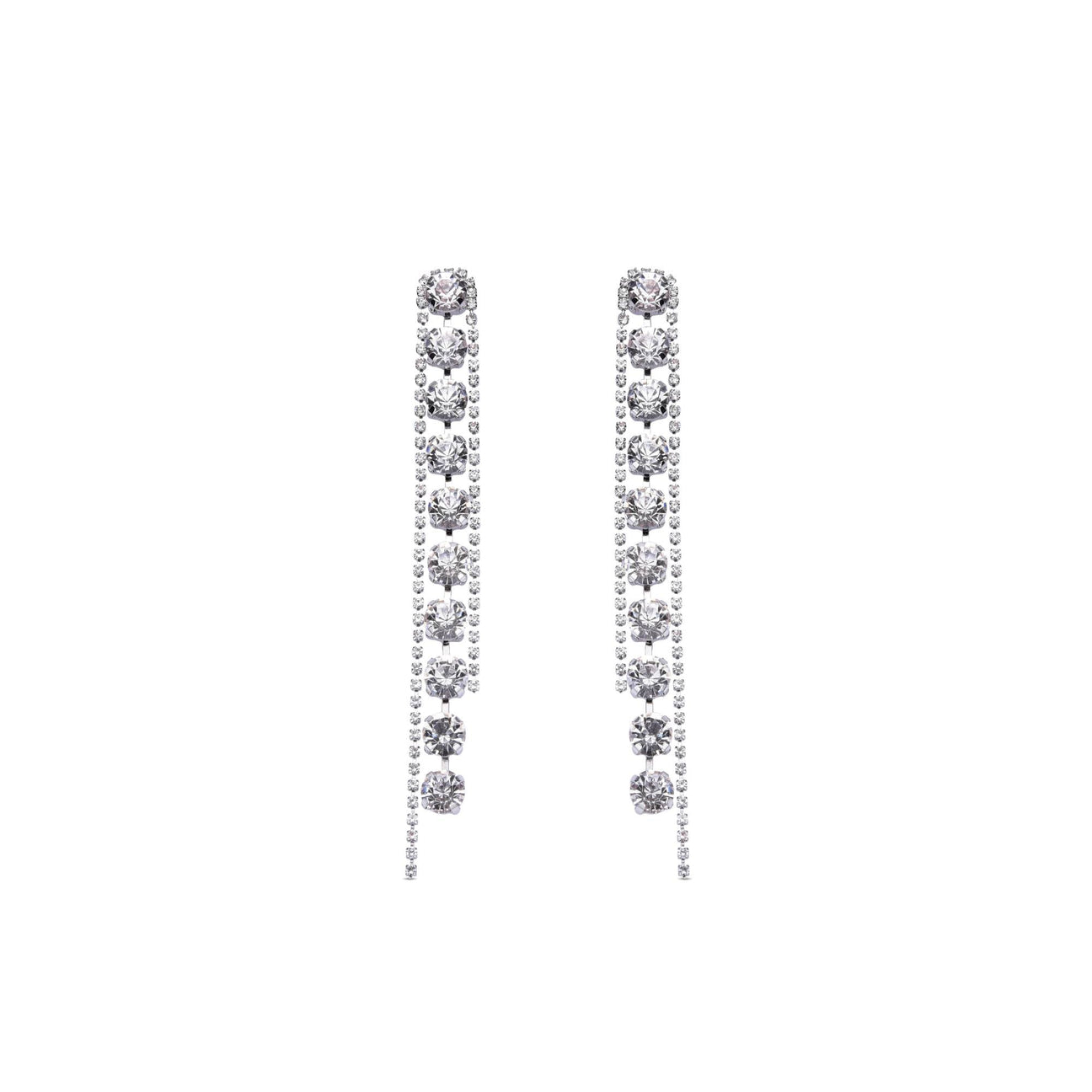 Zircon Dangle Silver Fashion Earrings.-Earrings-JUGENG
