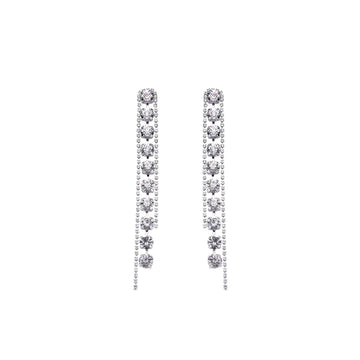 Zircon Dangle Silver Fashion Earrings.-Earrings-JUGENG