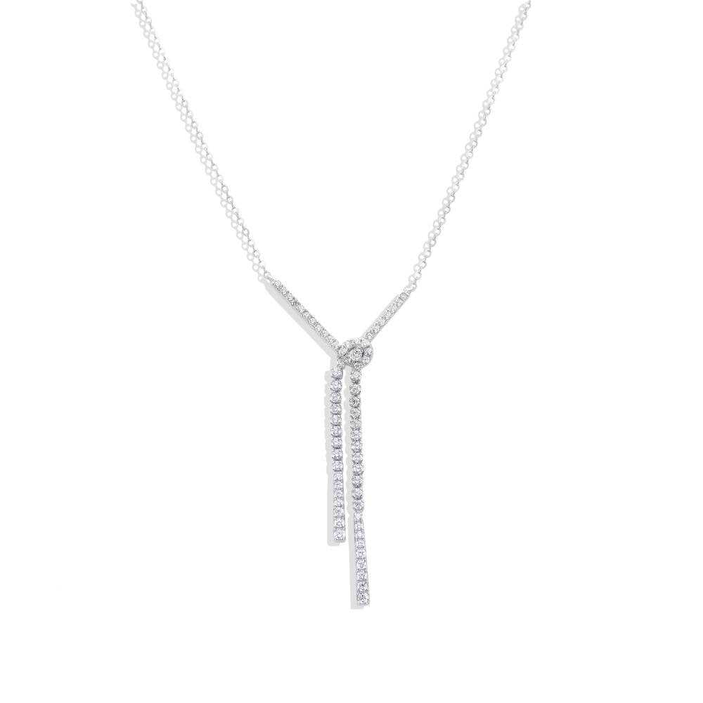Zircons Knot Design Necklace - 925 Sterling Silver-Necklaces-GULI GULI