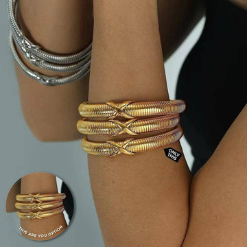 Stainless Steel Bracelet with Spiral Design-Bracelets-NEW WEI