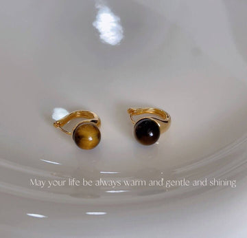 Earrings with Semiprecious Stones in 925 Silver and 18k Gold Plated-Earrings-GULI GULI