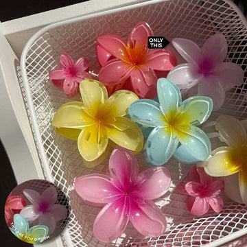 White and Pink Flower Shaped Hair Clip-Hair Clips-NEW WEI
