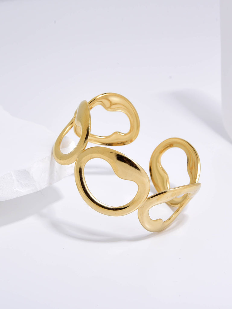 18k Gold Plated Adjustable Wave Design Bracelet-Bracelets-kKT
