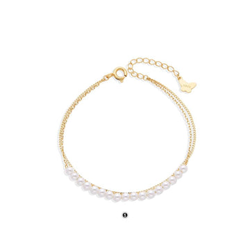 Pearl Bracelet 18k Gold Plated Sterling Silver.-Bracelets-GULI GULI