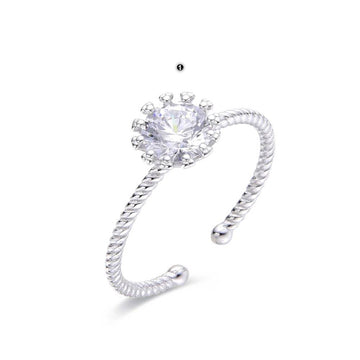 Flash of Light Sterling Silver Ring Faceted Zirconia.-Earrings-GULI GULI