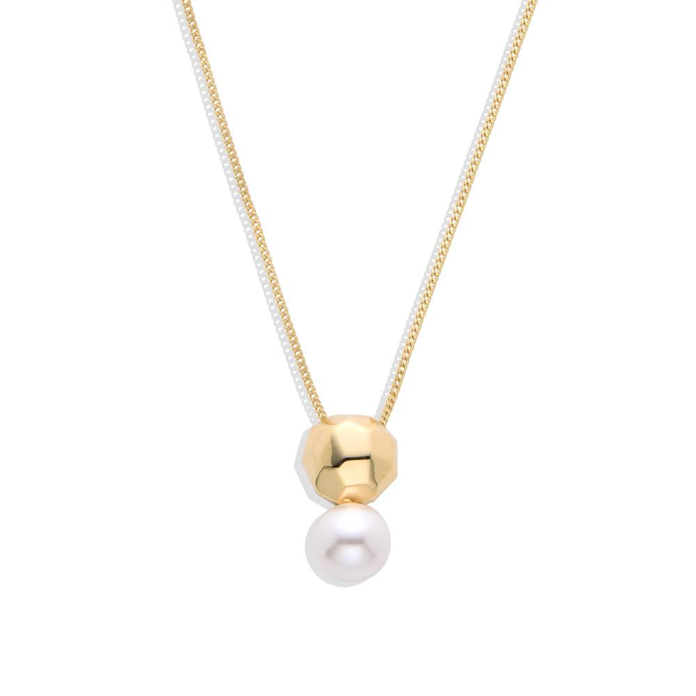 18K Gold Plated 925 Sterling Silver Necklace with High-Quality Pearl Pendant-Necklaces-GULI GULI