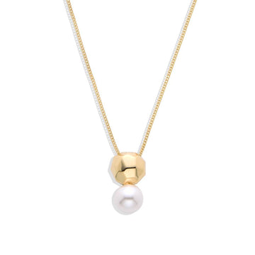 18K Gold Plated 925 Sterling Silver Necklace with High-Quality Pearl Pendant-Necklaces-GULI GULI