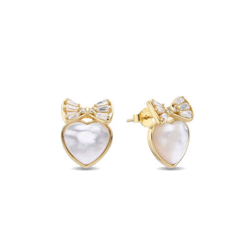 Heart of Beauty: Sterling Silver Earrings with 18K Gold Plating and Micro Zircons-Earrings-GULI GULI