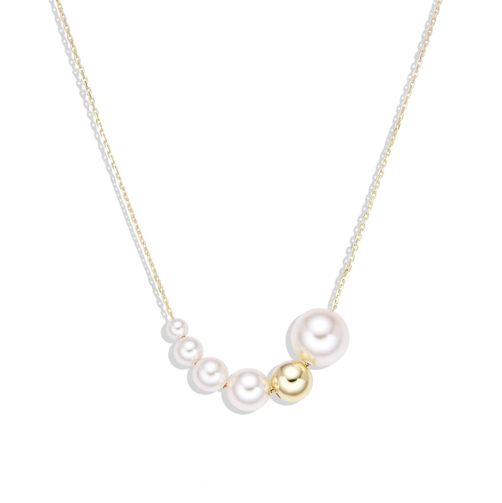 18k Gold Plated 925 Silver Pearls Necklace.-Necklaces-GULI GULI