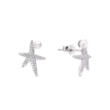 Sterling Silver Starfish Stud Earrings: Beach Beauty-Earrings-GULI GULI