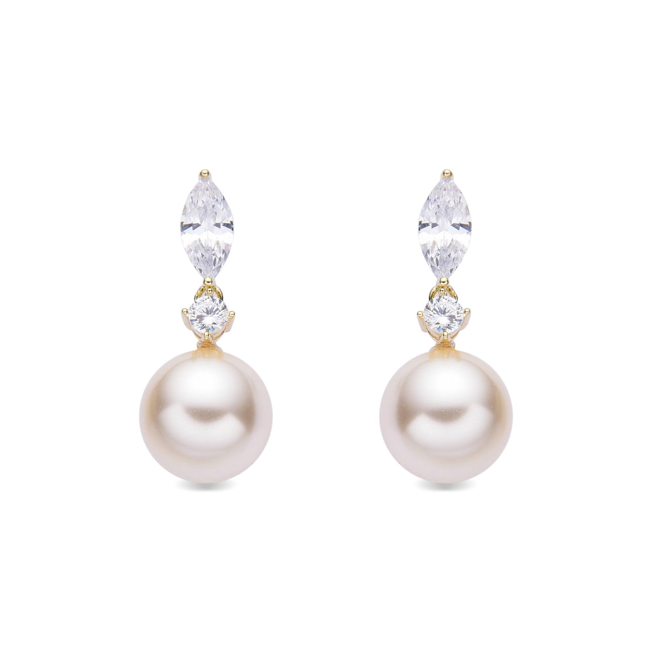 Pearl Drop Earrings in 18k Gold Plated Sterling Silver-Earrings-GULI GULI