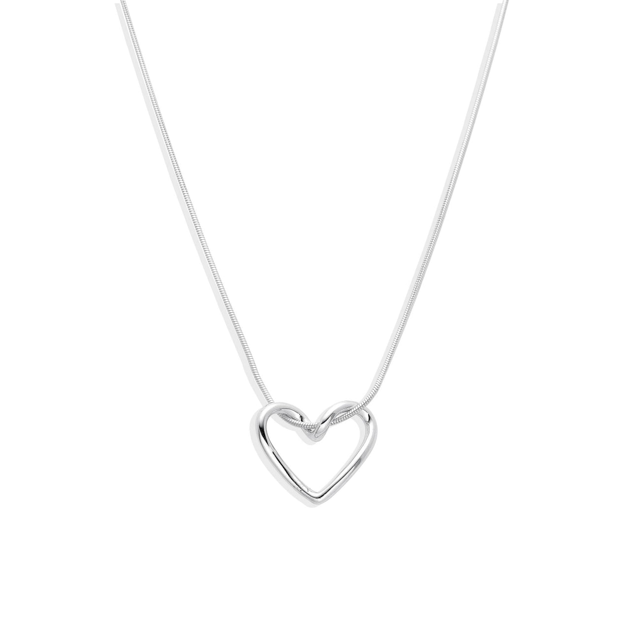 Heart Pendant Sterling Silver Necklace-Necklaces-GULI GULI