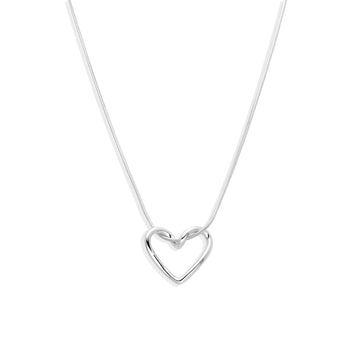 Heart Pendant Sterling Silver Necklace-Necklaces-GULI GULI