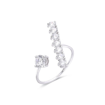 925 Sterling Silver Ring Fine Faceted Zircons.-Earrings-GULI GULI